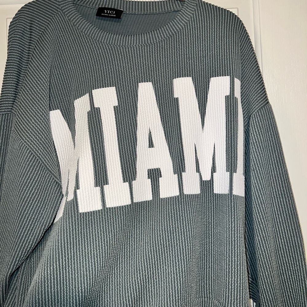 VICI Sage 'MIAMI' Women’s ribbed Sweatshirt XL